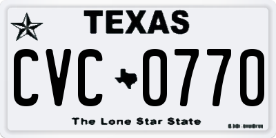 TX license plate CVC0770