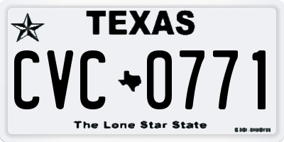 TX license plate CVC0771