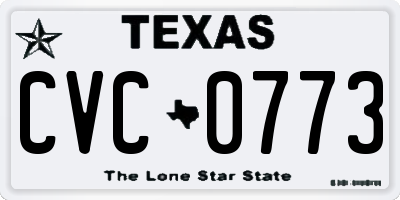 TX license plate CVC0773