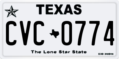 TX license plate CVC0774