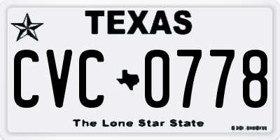 TX license plate CVC0778