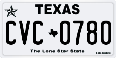 TX license plate CVC0780