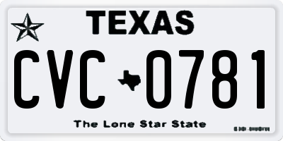 TX license plate CVC0781