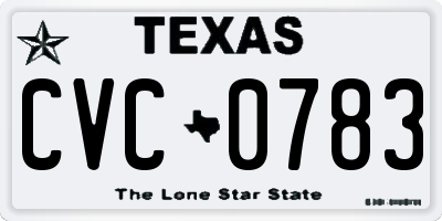 TX license plate CVC0783