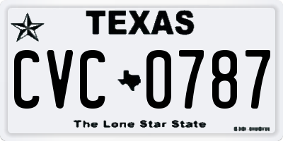 TX license plate CVC0787