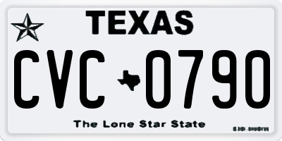 TX license plate CVC0790