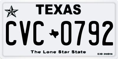 TX license plate CVC0792