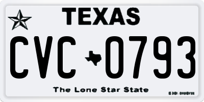 TX license plate CVC0793