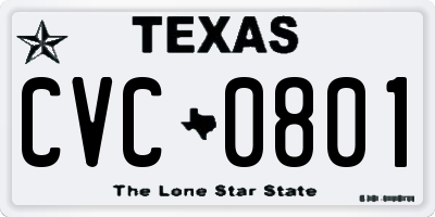 TX license plate CVC0801