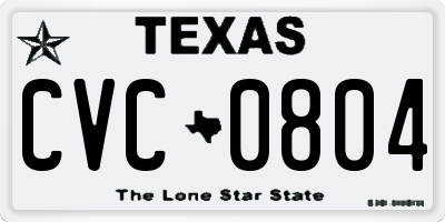 TX license plate CVC0804