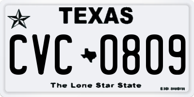 TX license plate CVC0809