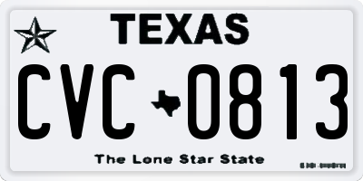 TX license plate CVC0813