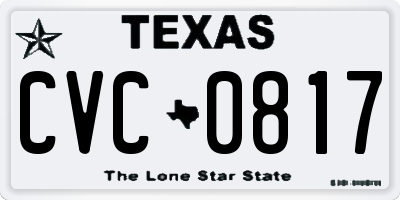 TX license plate CVC0817