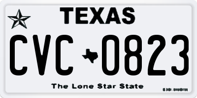 TX license plate CVC0823