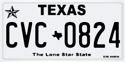 TX license plate CVC0824