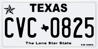 TX license plate CVC0825