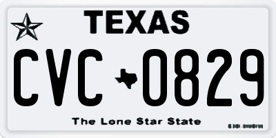 TX license plate CVC0829
