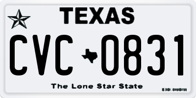 TX license plate CVC0831