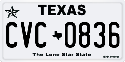 TX license plate CVC0836
