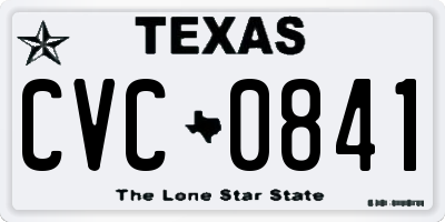 TX license plate CVC0841