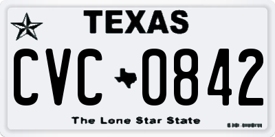 TX license plate CVC0842