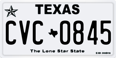 TX license plate CVC0845