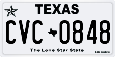TX license plate CVC0848