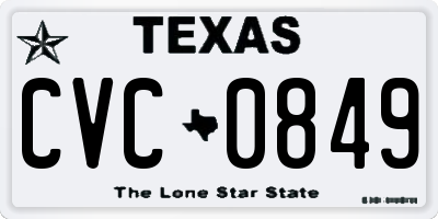 TX license plate CVC0849