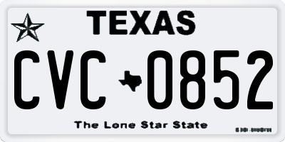 TX license plate CVC0852