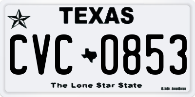 TX license plate CVC0853