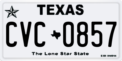 TX license plate CVC0857