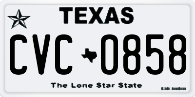 TX license plate CVC0858