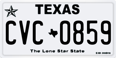 TX license plate CVC0859