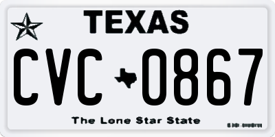 TX license plate CVC0867