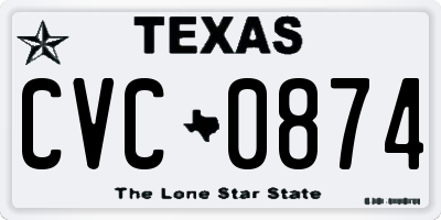 TX license plate CVC0874