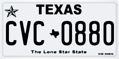 TX license plate CVC0880