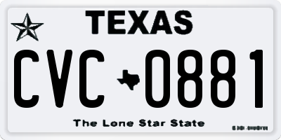 TX license plate CVC0881