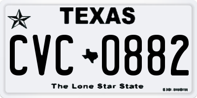 TX license plate CVC0882