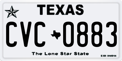 TX license plate CVC0883