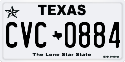 TX license plate CVC0884