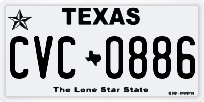 TX license plate CVC0886