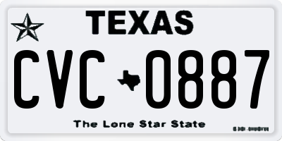 TX license plate CVC0887