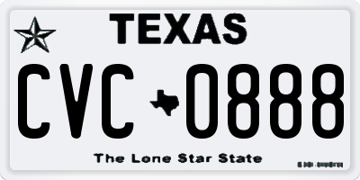 TX license plate CVC0888