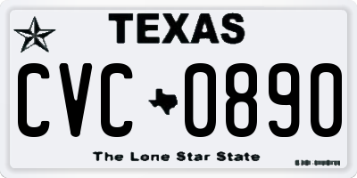 TX license plate CVC0890