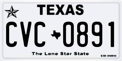 TX license plate CVC0891