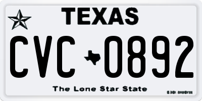 TX license plate CVC0892