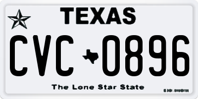 TX license plate CVC0896