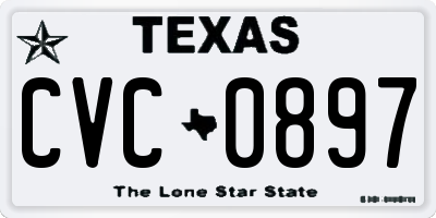 TX license plate CVC0897