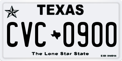 TX license plate CVC0900