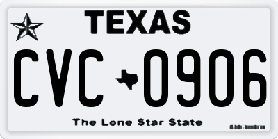 TX license plate CVC0906